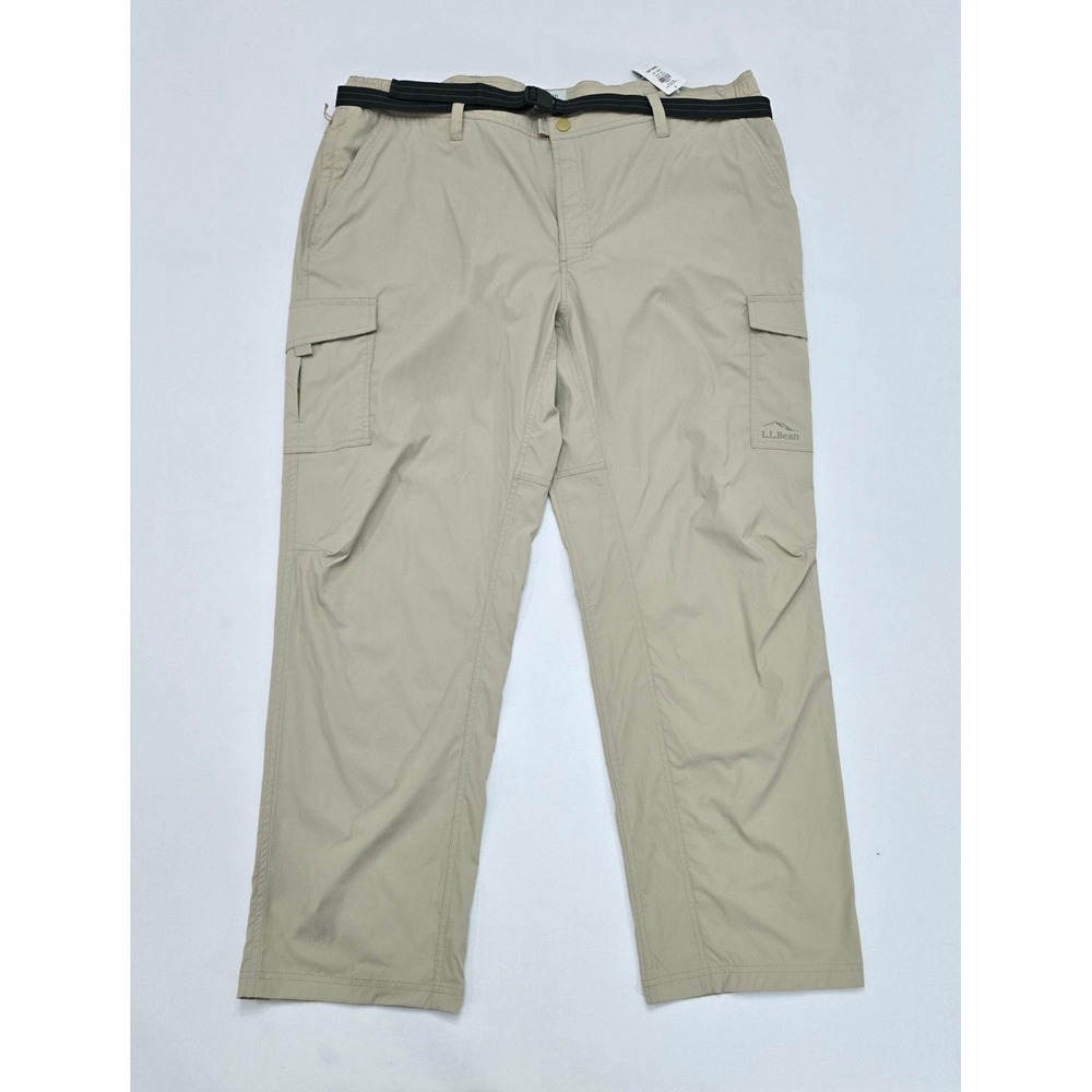LL Bean Tropicwear Cargo Pants Mens XXL 32 Soft Sand Hiking Outdoor 512804 NEW